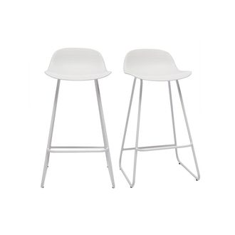 Miliboo Set Di 2 Sgabelli Da Bar Design Bianchi H65 Cm Ella