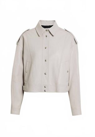 Iro Womens Elgo Leather Jacket In Chalk