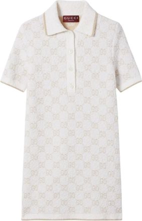 Gucci GG-pattern short-sleeve mini dress - White
