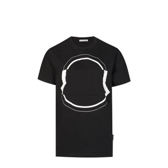 Moncler T-Shirts, male, Black, L, Oversize Logo Tee