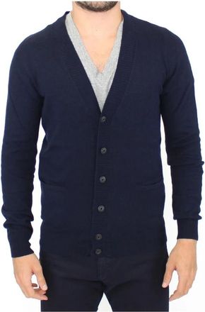 Ermanno Scervino Wollen Cardigan - Heren - Vesten - Blauw - L - Wol - Truien & Vesten