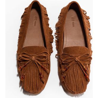 H&M Fringed Loafers in Brown at Nordstrom, Size 10