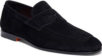 Santoni Carlos Penny Loafer in Black at Nordstrom, Size 10.5