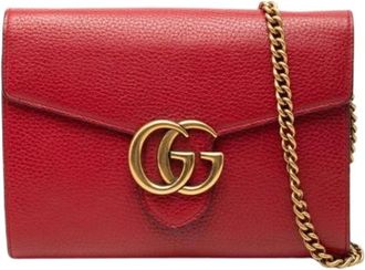 Gucci Pre-owned Vintage Schoudertas - Dames - Vintage Schoudertas - Rood - ONE Size - Leer - Vintage
