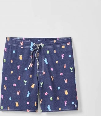Johnnie-O Mens Half Elastic Swim Trunks In Kanaloa