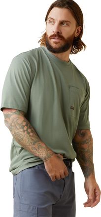 Ariat Mens Rebar Workman T-Shirt in Lily Pad Cotton, Size X-Small, by Ariat