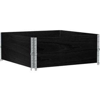 vidaXL Jardinera De Madera Maciza De Pino Negra 100x100 Cm Vidaxl