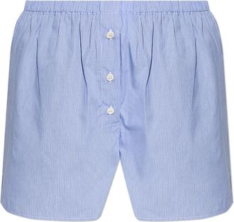 Sporty & Rich Logo shorts - Dames - Bermuda - Blauw - M - Katoen - Korte Broeken