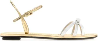 Prada White Solid Sandals
