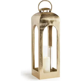Napa Home & Garden Isabella Lantern Candle Holder Large in Gold at Nordstrom