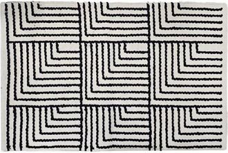 Nordlys Alfombra rectangular de algod&oacute;n beige y negro 120 x 180 cm