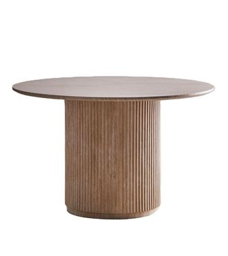 Home Heavenly Mesa comedor redonda base central acanalada 120 cm para 4 comensales