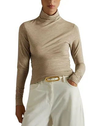 Reiss Louisa Funnel Neck Wool-Blend Top
