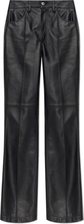 The Attico Dames, Broeken, Zwart, Maat: XS Leer