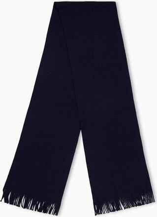 HUGO BOSS Mens Solid Oblong Scarf with Patch - Navy - Size: ONE size
