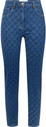 Elisabetta Franchi Vintage Blauwe Slim Logo Jeans - Dames - Slim Fit Jeans - Blauw - W25 - Denim - Jeans