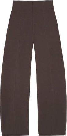 Cortana High-Waisted Bruine Broek - Dames - Wijde Broeken - Bruin - XL - Katoen - Broeken