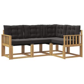 vidaXL Conjunto De Sof&aacute;s De Exterior Con Coj&iacute;n 4 Pcs Blanco Y Negro Vidaxl