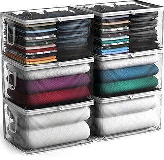 Sorbus Set Of 6 Clear Storage Bags