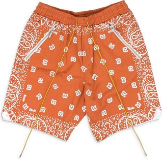 Rhude Orange Paisley Shorts