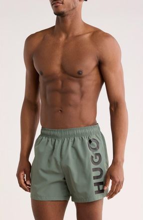 BOSS Abas Swim Trunks in Open Green at Nordstrom Rack, Size Xx-Large