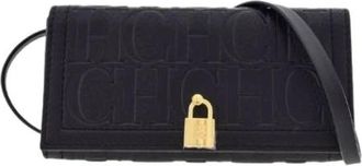 Carolina Herrera Tassen, Dames, Zwart, ONE Size, Leer, Crossbodytas