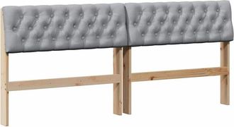 vidaXL Cabecero Tapizado Gris Claro 180 Cm Madera De Pino Macizo Vidaxl