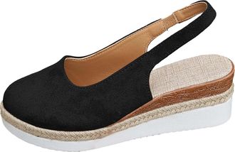 Generic Wedge Heel Sandals Closed Front Womens Platform Wedge Orthopaedic Sandals Elegant Thick Sole Non-Slip Mules Comfortable Orthopaedic Shoes Open Toe Sli