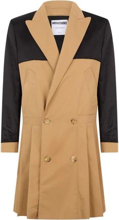 Moschino Lange Double-breasted Jas - Heren - Mantel - Beige - L - Katoen - Jassen