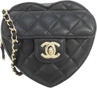Chanel Pre-owned Lambskin Shoulder Bag - Dames - Vintage Mini Tas - Zwart - ONE Size - Leer - Vintage