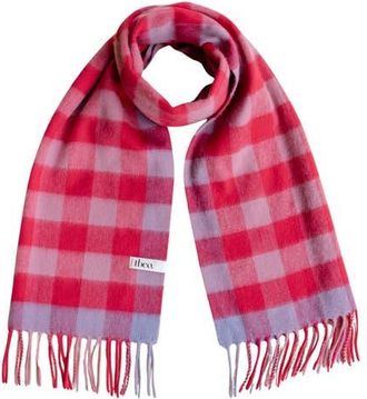 TBCo Lambswool Geomteric Pattern Oversized Scarf in Rose Gingham at Nordstrom, Size Large