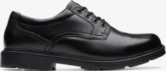 Clarks Mens Lane Stride Black Leather Shoes - Size UK 10.5