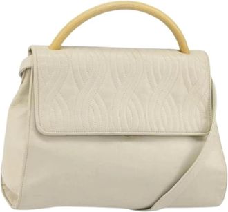 Fendi Pre-owned Handbags, female, Beige, Size: ONE SIZE Pre-owned Vintage Leather Handbag