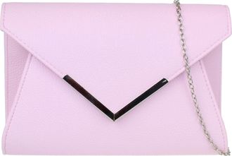 Girly HandBags Womens Metallic Frame Clutch Bag Medium Pink