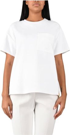 Elisabetta Franchi T-shirt con logo applicato e zip - - Tops - Donna - Bianco - L