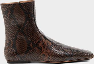 Stella McCartney Snake-Printed Vegan Leather Ankle Boots