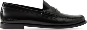 Burberry coin-detailing logo-debossed leather penny loafers - men - Leather/Leather/Leather - 40 - Black