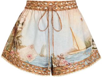 Zimmermann Mahon Printed Linen Shorts - Multicoloured - 4 (UK 16 / XL)