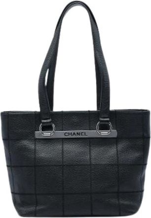 Chanel Pre-owned Square Quilted Caviar Leather Tote - Dames - Vintage Shopper - Zwart - ONE Size - Vintage