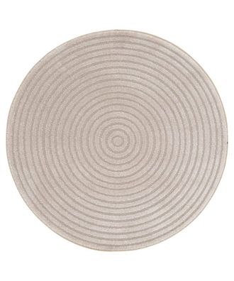 AFK Living Alfombra redonda de dise&ntilde;o con efecto relieve 160 x 160 cm