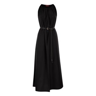 Max Mara Mstzuppa Halterneck Maxi Jurk - Dames - Maxi kleedjes - Zwart - XS - Katoen - Kleedjes