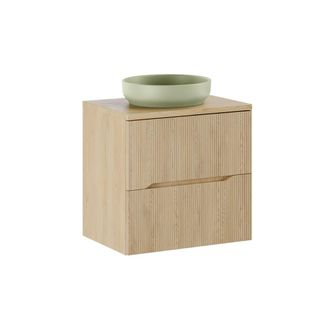Petits Meubles Mueble lavabo individual 60cm madera paneles laminados y mdf roble