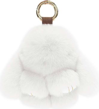 Generic Cute Cartoon Plush Rabbit Keychain Bunny Doll Car Rearview Mirror Pendant Decorative Ladies Hanging Gift Accessories Bag Jewelry