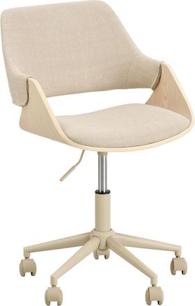 MID.YOU Mid.you Drehstuhl, Naturfarben, Beige, Holz, Metall, Textil, Esche, Pappel, furniert, Sperrholz, Drehkreuz, 51x78x88 cm, Sitzfl&auml;che 360&deg; drehbar, B&uuml;ro