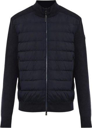 Moncler Tricot Vest - Heren - Bomber jackets - Blauw - XL - Wol - Jassen