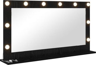 vidaXL Vidaxl - Espejo de Tocador con espejo Roble Negro 100 x 55 x 18 cm