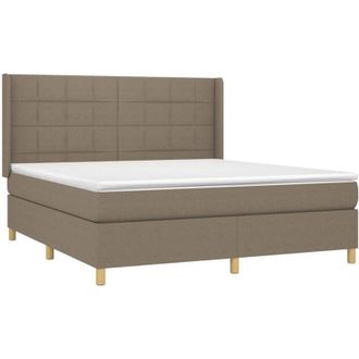 vidaXL Vidaxl - Cama Box Spring Con Colch&oacute;n Tela Gris Taupe 160x200 Cm
