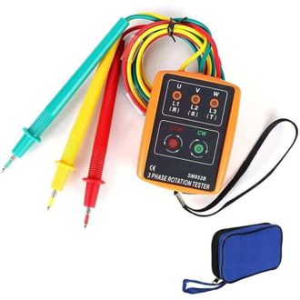 OEM Probador De Control Rotativo Trif&aacute;sico De Ca 60v/600v, Sm-852b, Equipado Con Pinzas De Cocodrilo, Pantalla Led Y Comprobador Con Zumbador. - Crezuo