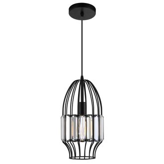 CWI Lighting Alethia 1 Light Down Mini Pendant With Black Finish