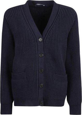 Prada Katoenen Trui met Knoopsluiting - Dames - Vesten - Blauw - S - Katoen - Truien & Vesten